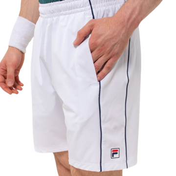 Imagen de FILA Match 8" Bermuda de tenis para hombre - Blanco/Marino